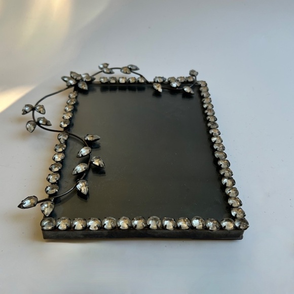 Vintage Rhinestone & Metal Standing Picture Frame - Picture 9 of 10